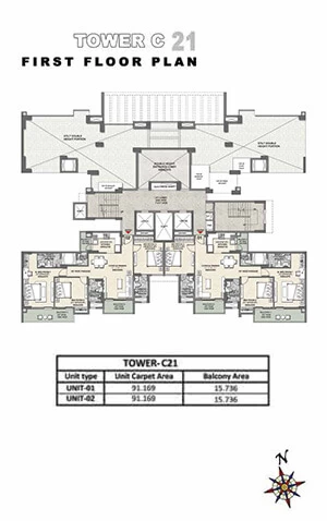Floor Plan - Tower C 21 for Tata Eureka Park