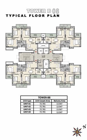 Floor Plan - Tower B 8 for Tata Eureka Park