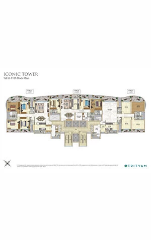 Tata Realty Tritvam Floor Plan - 1st to 11th Floor