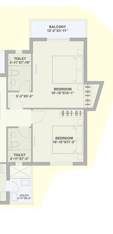 Unit Plan for Tata Ariana - Tower 3 - 3 BHK Small