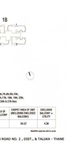 Tata Serein Floor Plan | Tower 1A Plan - Tata Serein 2 BHK Image 2
