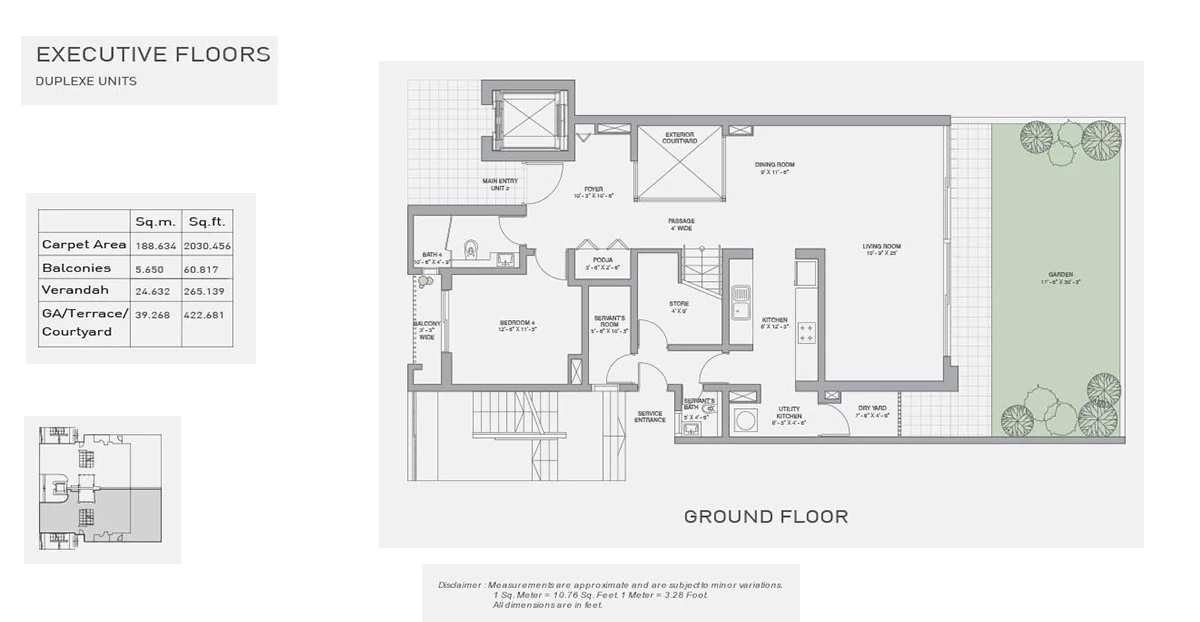 Unit Plan for Tata Executive Apartments - Ground Floor