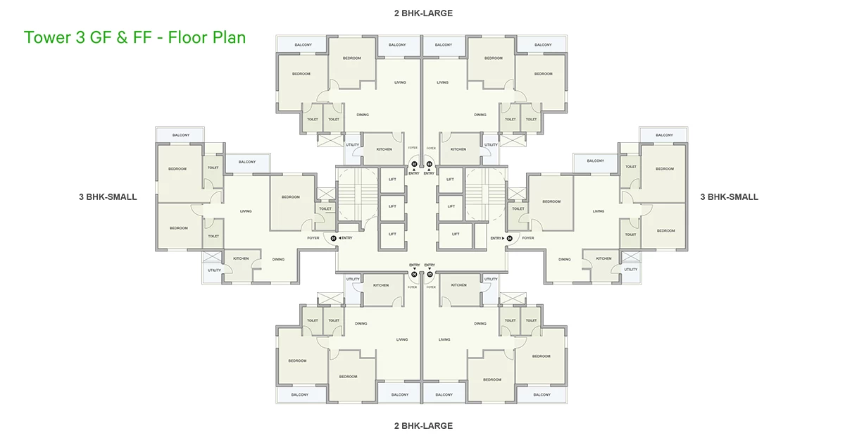 Floor Plan of Tata Ariana - Tower 3 First Floor and Ground Floor